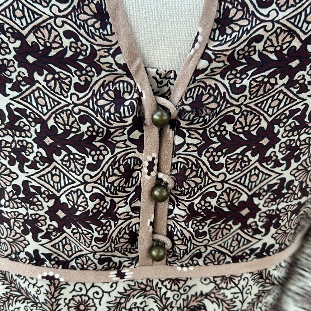 Veronica Beard Makai Print Boho Smocked Mini Dress Size 6 - Picture 7 of 15